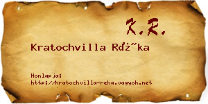 Kratochvilla Réka névjegykártya